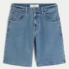 Baggy broderede logo-denimshorts Baggy broderede logo-denimshorts