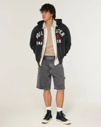 Baggy denim-malershorts