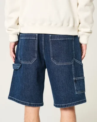 Baggy denim-malershorts