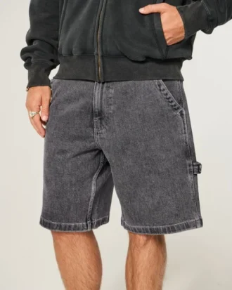 Baggy denim-malershorts