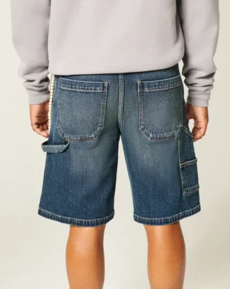 Baggy denim-malershorts