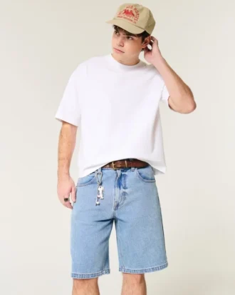 Baggy denimshorts i medium vask