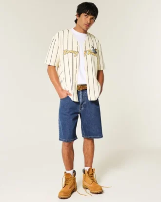 Baggy denimshorts i medium vask