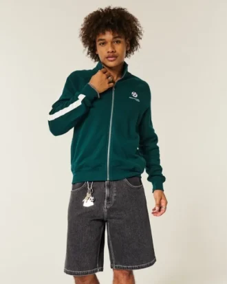 Baggy denimshorts med tigerprint