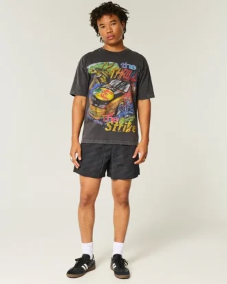 Baggy fodboldshorts til midt på låret