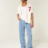 Baggy jeans i medium vask med broderi Baggy jeans i medium vask med broderi