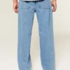 Baggy jeans i medium vask med broderi Baggy jeans i medium vask med broderi