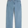 Baggy jeans i medium vask med broderi Baggy jeans i medium vask med broderi