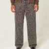 Baggy malerjeans med leopardprint Baggy malerjeans med leopardprint
