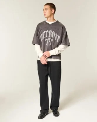 Baggy sweatpants med broderet edderkop