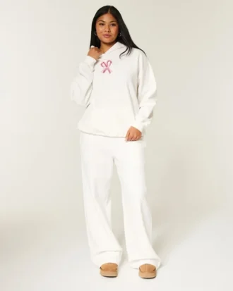Baggy sweatpants med candy cane-mønster