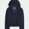 Beachy hæklet sweater med hætte og V-hals