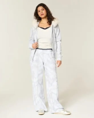 Blå camouflage baggy sweatpants