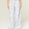 Blå camouflage baggy sweatpants