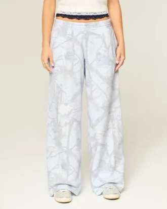 Blå camouflage baggy sweatpants