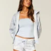 Blå camouflage fleece mini shorts