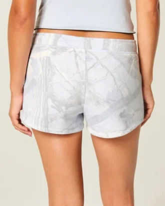Blå camouflage fleece mini shorts