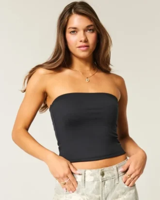 Blød, strækbar, sømløs tube-top
