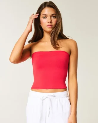 Blød, strækbar, sømløs tube-top