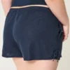 Bløde shorts med sløjfe i siden i linneblanding