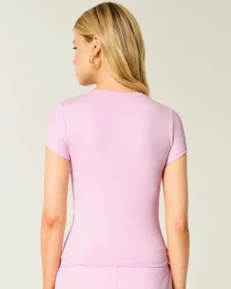 Blødt stretch-baby-T-shirt i sømløst stof
