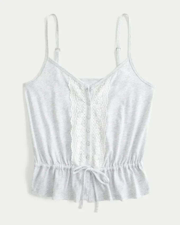 Blonderdetaljeret peplum-top