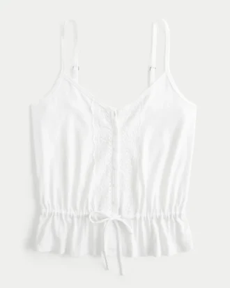 Blonderdetaljeret peplum-top