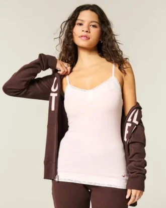 Blonderkantet lagdelings-camisole