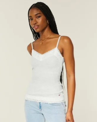 Blonderkantet lagdelings-camisole