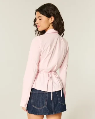 Bluse med indsatte blonder og knapper
