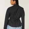 Bluse med indsatte blonder og knapper