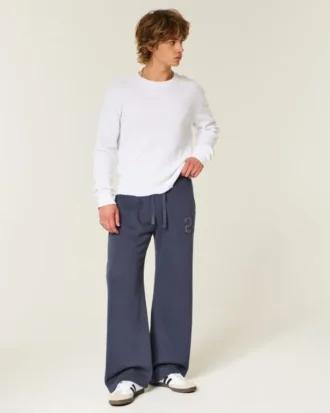 Bootcut-sweatpants med nummergrafik