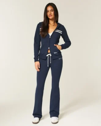 Bootcut-sweatpants med nummergrafik