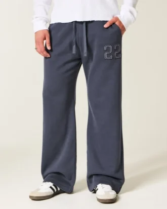 Bootcut-sweatpants med nummergrafik
