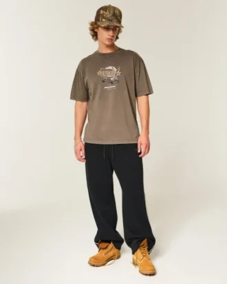Boxy bomulds-T-shirt med McLaren-print