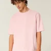 Boxy Crop Heavyweight Washed Crew T-shirt