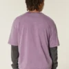 Boxy Crop Heavyweight Washed Crew T-shirt