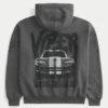 Boxy Dodge Viper grafisk hættetrøje med lynlås Boxy Dodge Viper grafisk hættetrøje med lynlås