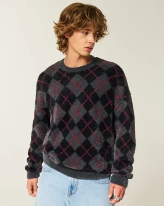Boxy Fuzzy Crew Sweater