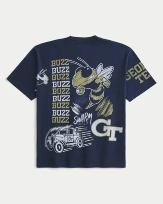 Boxy Georgia Tech Yellow Jackets grafisk T-shirt