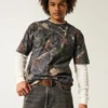 Boxy Heavyweight Camo Crew T-shirt