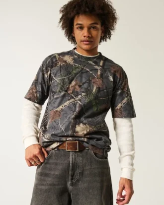 Boxy Heavyweight Camo Crew T-shirt