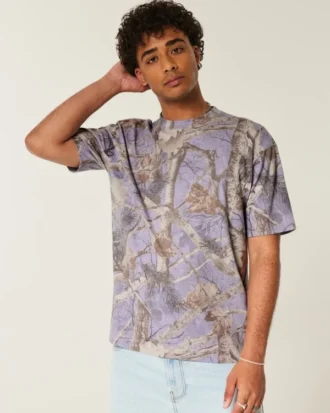 Boxy Heavyweight Camo Crew T-shirt