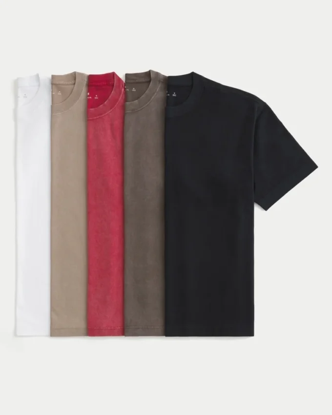 Boxy Heavyweight Crew T-shirt 5-pak