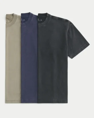 Boxy Heavyweight Washed Crew T-shirt 3-pak