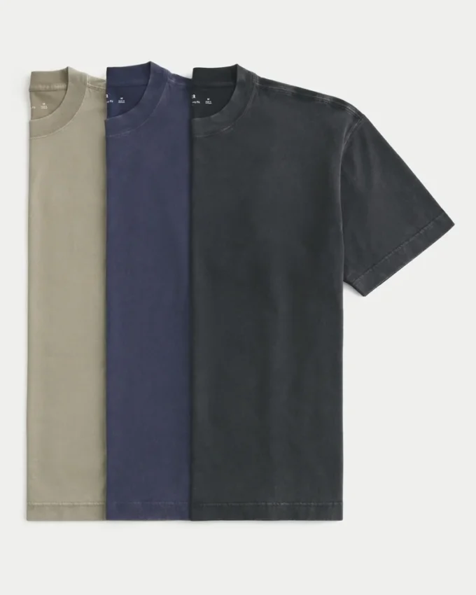 Boxy Heavyweight Washed Crew T-shirt 3-pak