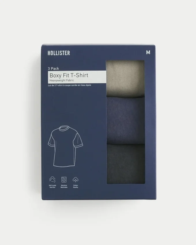 Boxy Heavyweight Washed Crew T-shirt 3-pak