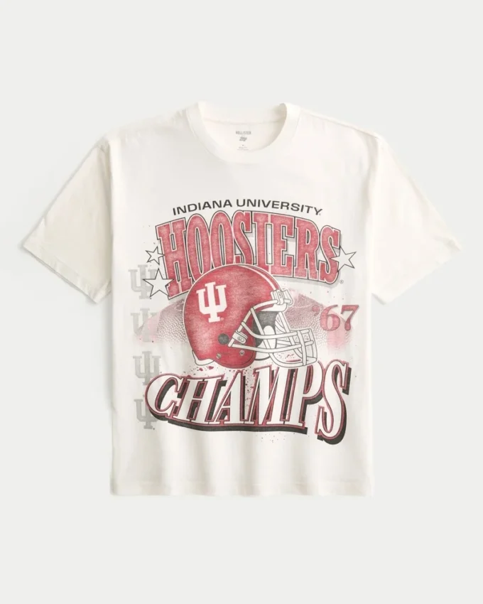 Boxy Indiana University Hoosiers grafisk T-shirt Boxy Indiana University Hoosiers grafisk T-shirt