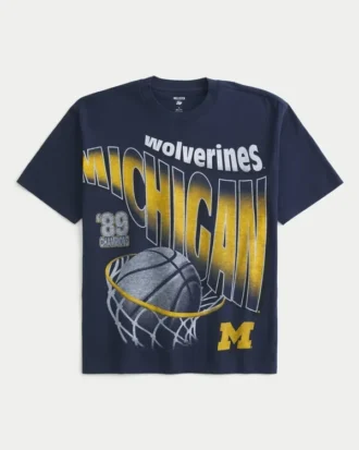 Boxy Michigan Wolverines grafisk T-shirt