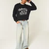 Boxy Motor City Auto Repairs Graphic Crew Sweater Boxy Motor City Auto Repairs Graphic Crew Sweater